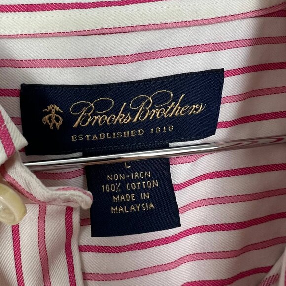 Brooks Brothers Shirt Men Large Red Striped Long‎ Sleeve Button Down Cotton L - Picture 4 of 7